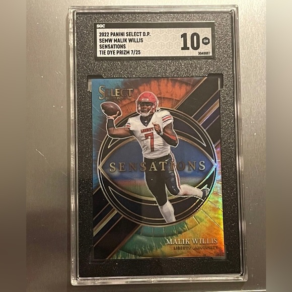 2022 PANINI SELECT D.P. SEMW MALIK WILLIS SENSATIONS TIE DYE PRIZM 7/25 #MATCH